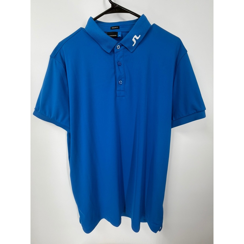 J.Lindeberg Mens KV Regular TX Jersey Polo Shirt Blue XL 62MG530915610
